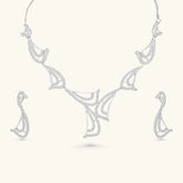 Designer American Diamond Necklace Set | Modern Statement Jewellery with Earrings for Women - DZOIR