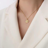 Elegant Gold-Plated Sunburst Medallion Necklace