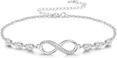 Elegant Infinity Bracelet for Women – Silver Plated with Sparkling CZ Stones - DZOIR