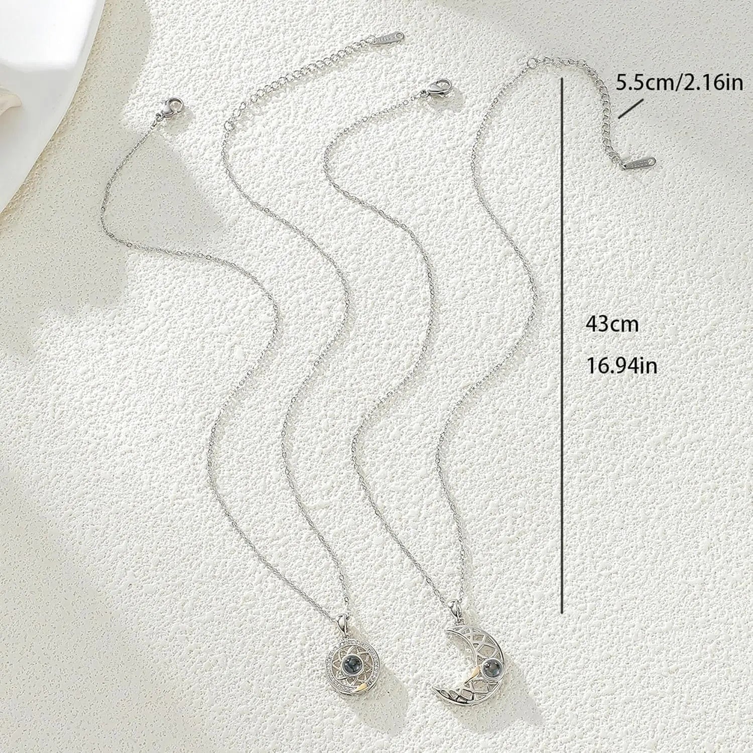 Sun & Moon Pendant Necklace for Women & Couples - DZOIR