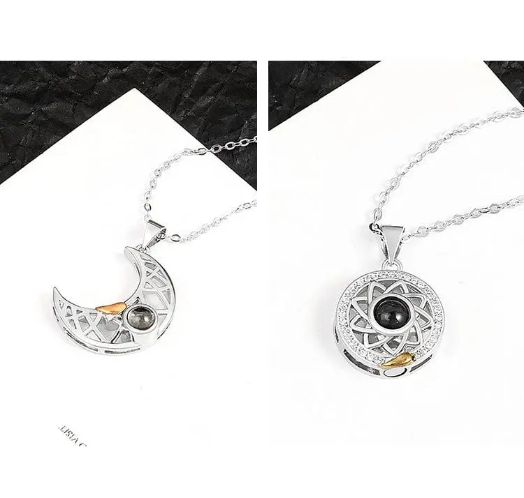 Sun & Moon Pendant Necklace for Women & Couples - DZOIR