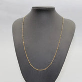 Elegant Gold Bead Station Chain Lightweight Daily Wear Jewellery - DZOIR