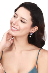 Pearl Drop Dangle Earrings for Women Green - DZOIR