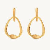 Trendy Abstract Gold Plated Drop Earrings – Modern Statement Jewelry - DZOIR