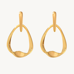 Trendy Abstract Gold Plated Drop Earrings – Modern Statement Jewelry