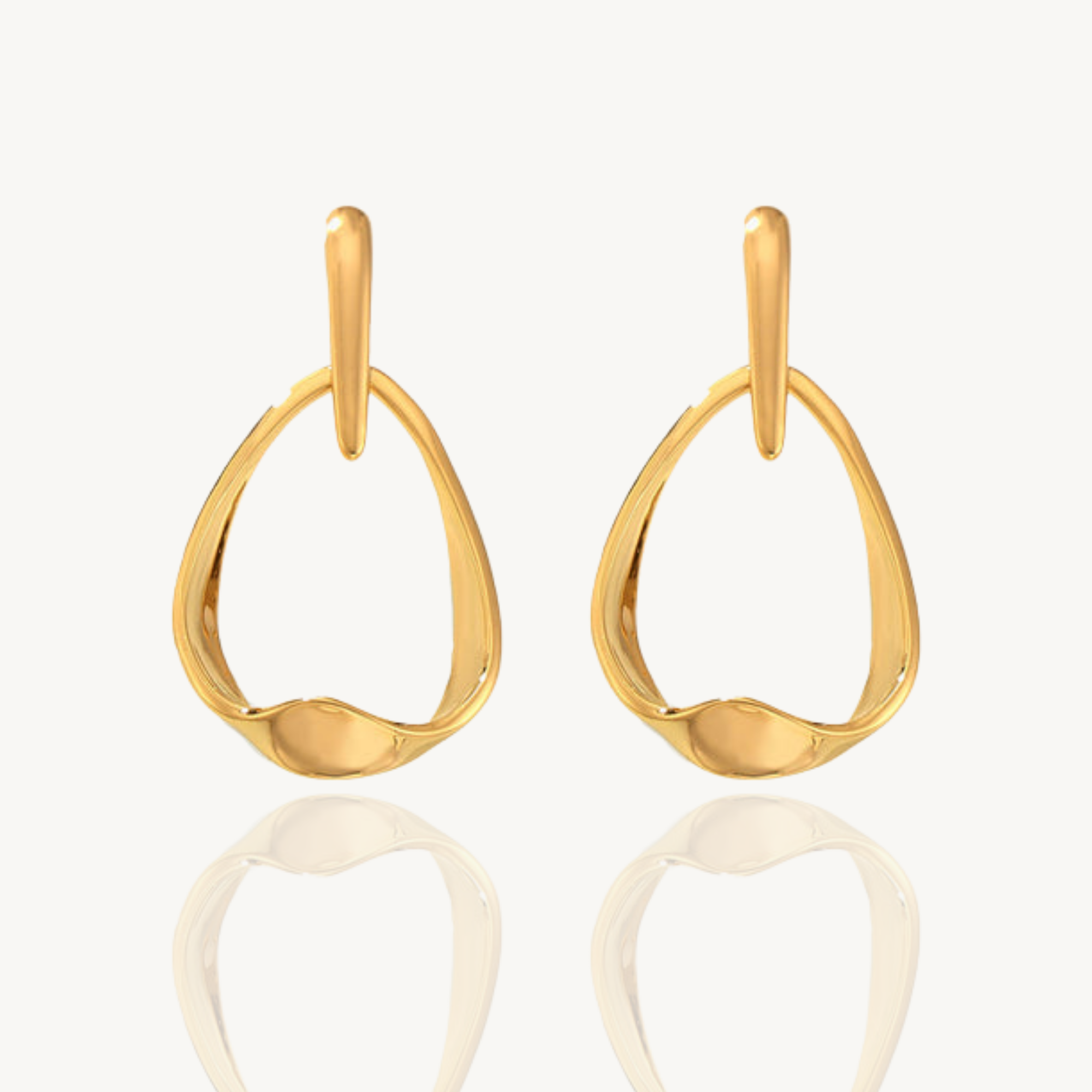 Trendy Abstract Gold Plated Drop Earrings – Modern Statement Jewelry