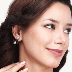 DZOIR Trending AD Earrings for Women | Stylish Stone Earrings for Girls, Affordable Earrings Under 500, Elegant AD Earrings for Girls