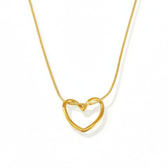 Elegant Gold Heart Knot Pendant Necklace – Minimalist Everyday Jewelry for Women