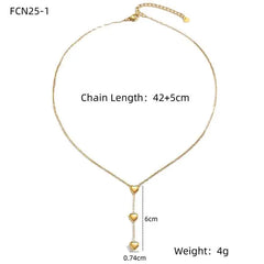 Triple Heart Gold Necklace for Women | Dainty Love-Inspired Layered Pendant DZOIR