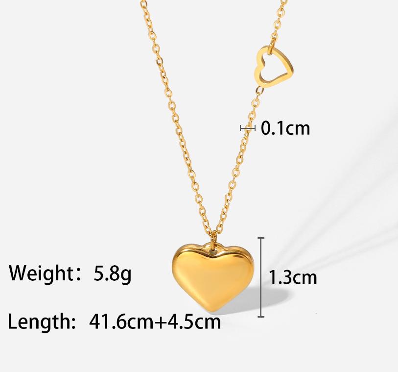 Gold Heart Pendant Necklace – Dainty Minimalist Necklaces for Women