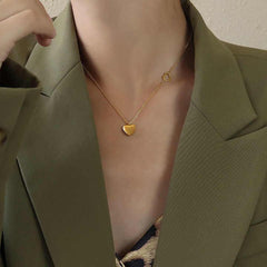 Gold Heart Pendant Necklace – Dainty Minimalist Necklaces for Women