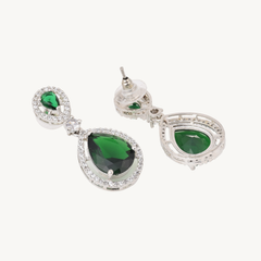 DZOIR Fashion Stylish Dangle Earrings for Women & Girls | Trendy AD Diamond Earrings | Elegant Green Designer Earrings for Parties & Everyday Wear