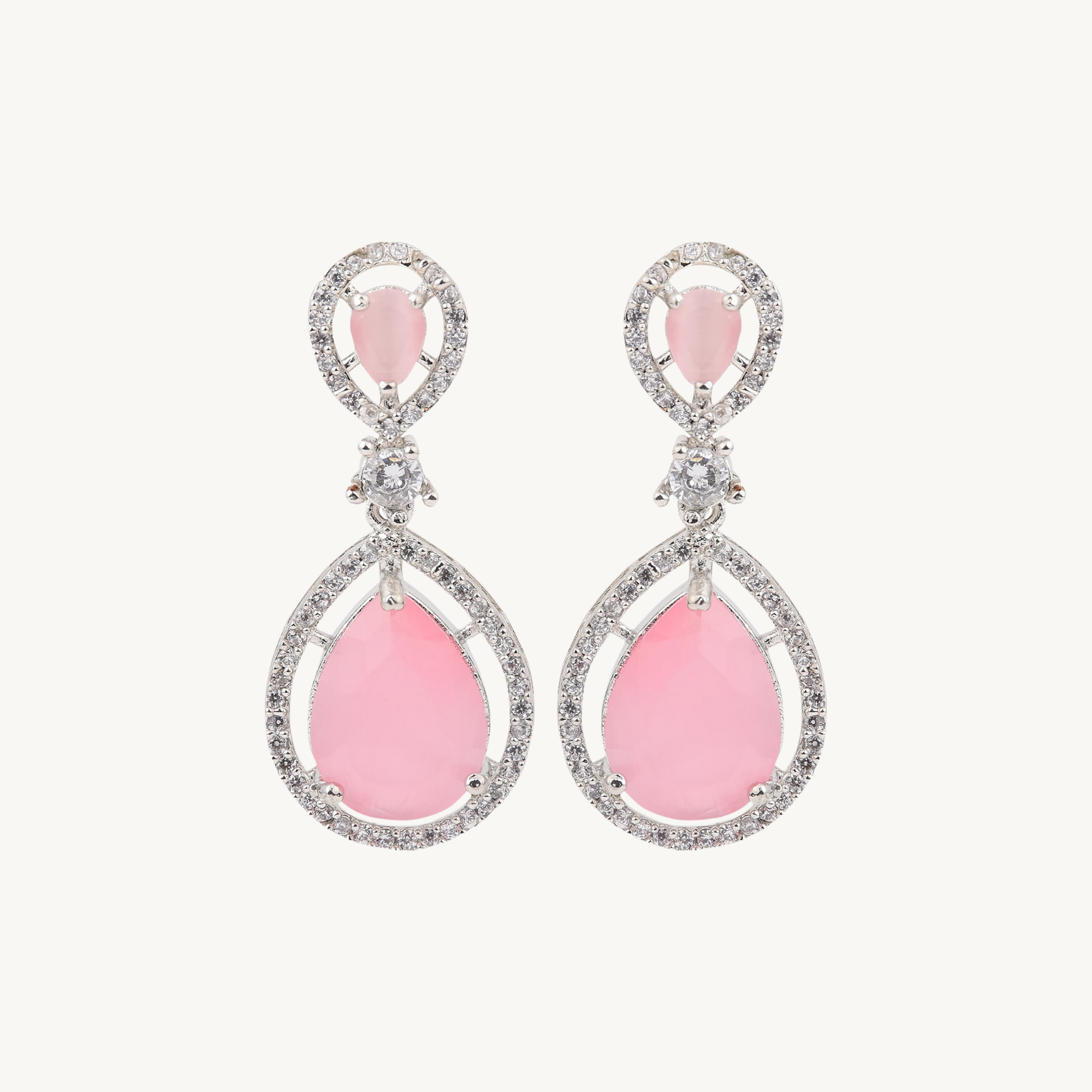 DZOIR Fashion Stylish Pink Earrings for Women & Girls | Cute & Trendy Earrings for Everyday Wear | Elegant Dangle Earrings for Parties & Casual Looks