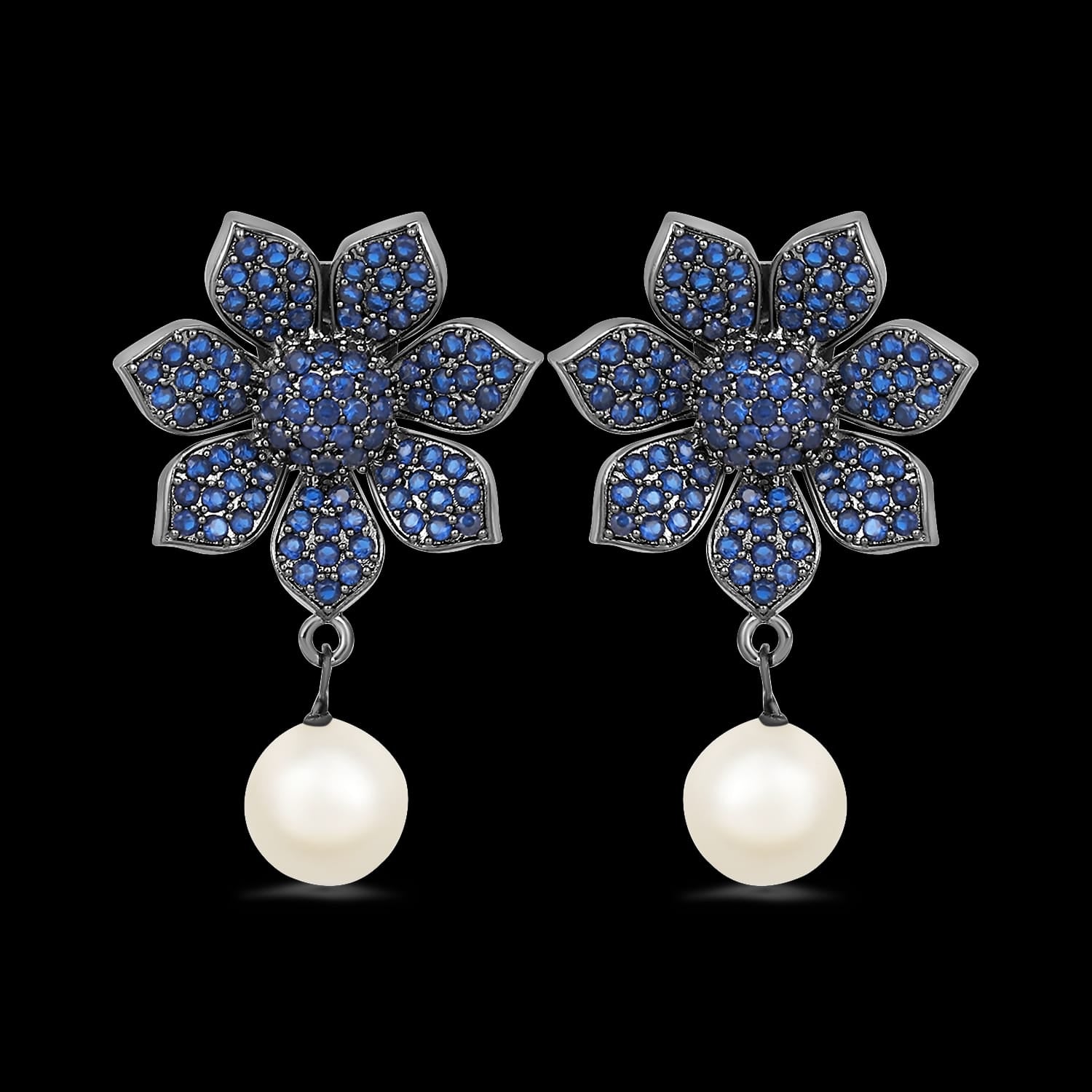 Pearl Drop Dangle Earrings for Women Purple