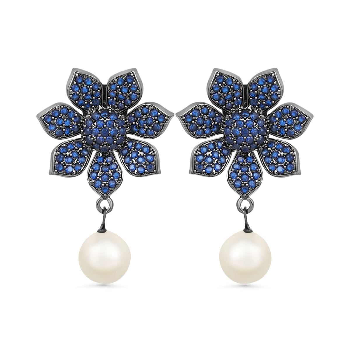 Pearl Drop Dangle Earrings for Women Purple