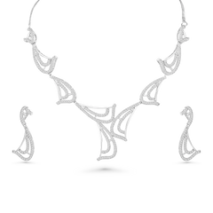 Designer American Diamond Necklace Set | Modern Statement Jewelry with Earrings for Women My Store