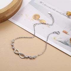 Elegant Infinity Bracelet for Women – Silver Plated with Sparkling CZ Stones
