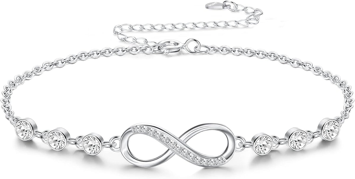 Elegant Infinity Bracelet for Women – Silver Plated with Sparkling CZ Stones