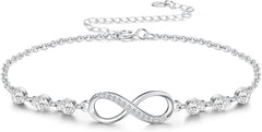 Elegant Infinity Bracelet for Women – Silver Plated with Sparkling CZ Stones