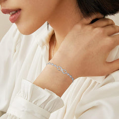 Elegant Infinity Bracelet for Women – Silver Plated with Sparkling CZ Stones