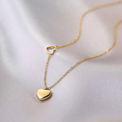 Gold Heart Pendant Necklace – Dainty Minimalist Necklaces for Women DZOIR
