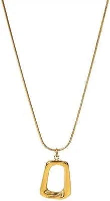 Modern Abstract Pendant Necklace – 18K women gold chain design DZOIR