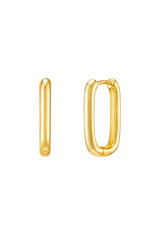 Bold Rectangular Hoop Earrings – 18K Gold Plated, Minimalist Design