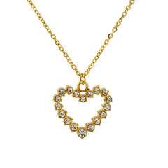 Gold Plated Heart Pendant Necklace with Crystals – Elegant Women’s Jewelry for Gifting & Daily Wear DZOIR
