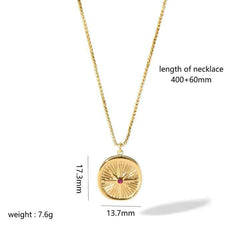 Elegant Gold-Plated Sunburst Medallion Necklace