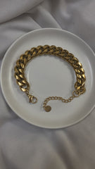 Bold Gold-Plated Cuban Link Chain Bracelet