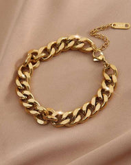 Bold Gold-Plated Cuban Link Chain Bracelet