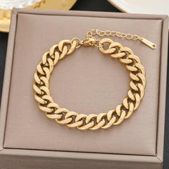 Bold Gold-Plated Cuban Link Chain Bracelet