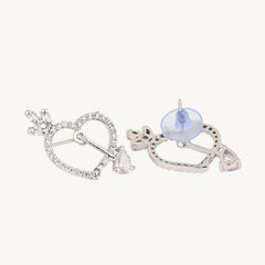 Sparkling Heart Crystal Earrings – Romantic Silver-Plated Studs for Women DZOIR