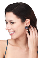 Pearl Drop Dangle Earrings for Women Purple