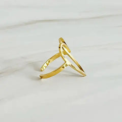 Minimalist Open Heart Ring for Women – Adjustable Gold-Plated Dainty Jewelry for Everyday Wear & Gifting DZOIR