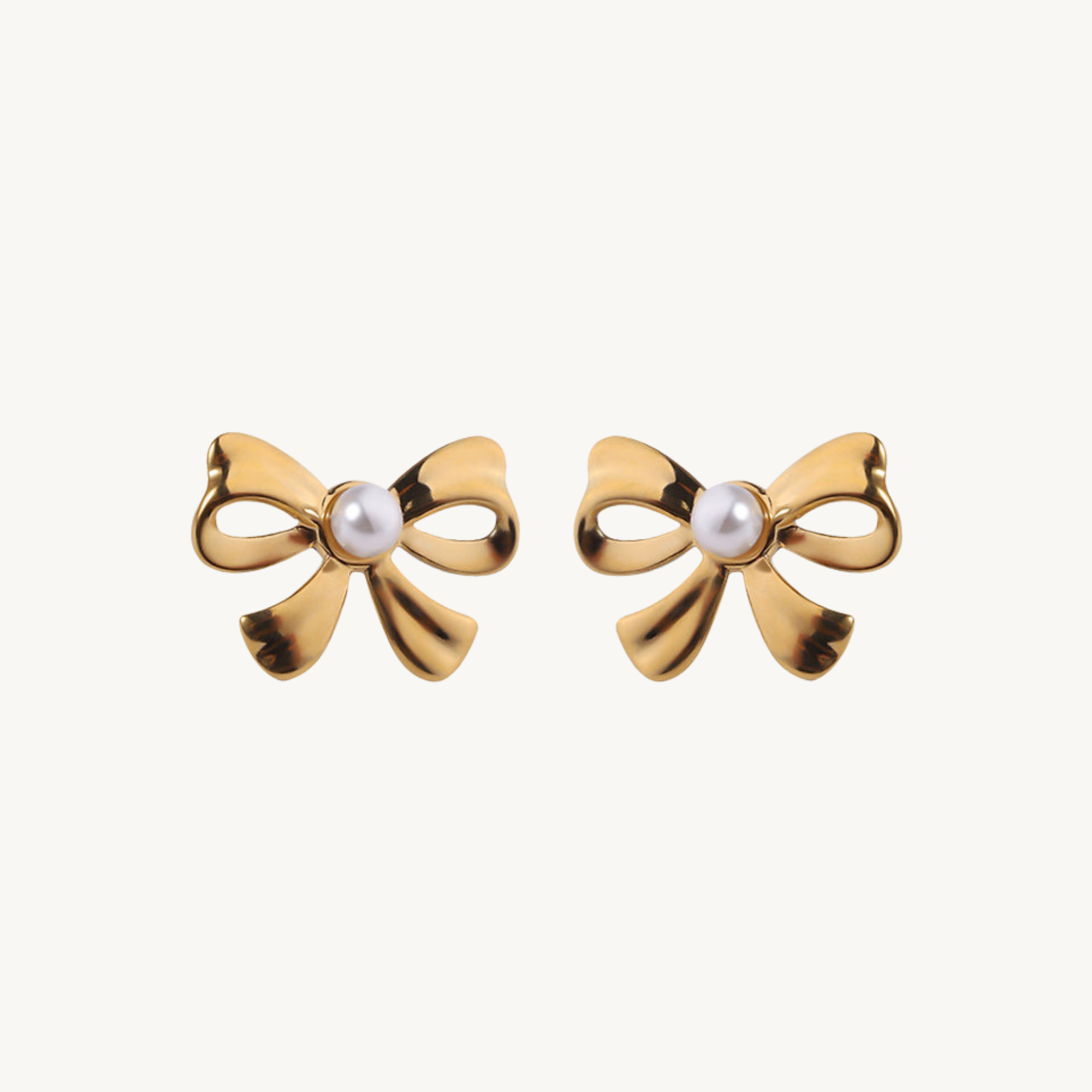 Gold-Plated Bow Stud Earrings for Women – Cute & Elegant Ribbon Knot Design with CZ Stone