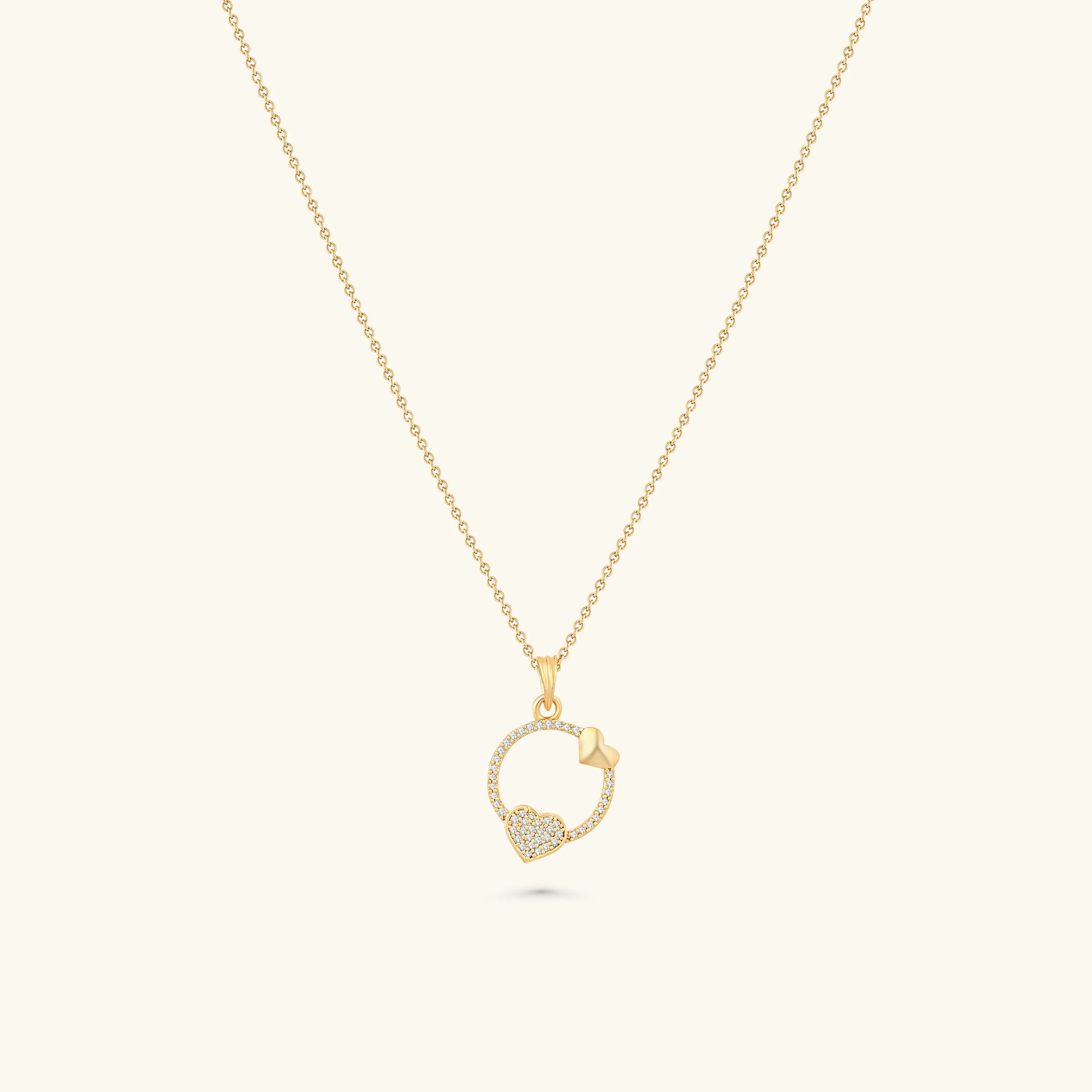 Elegant Rose Gold Heart Pendant Necklace – Dainty & Stylish Jewellery for Women - DZOIR