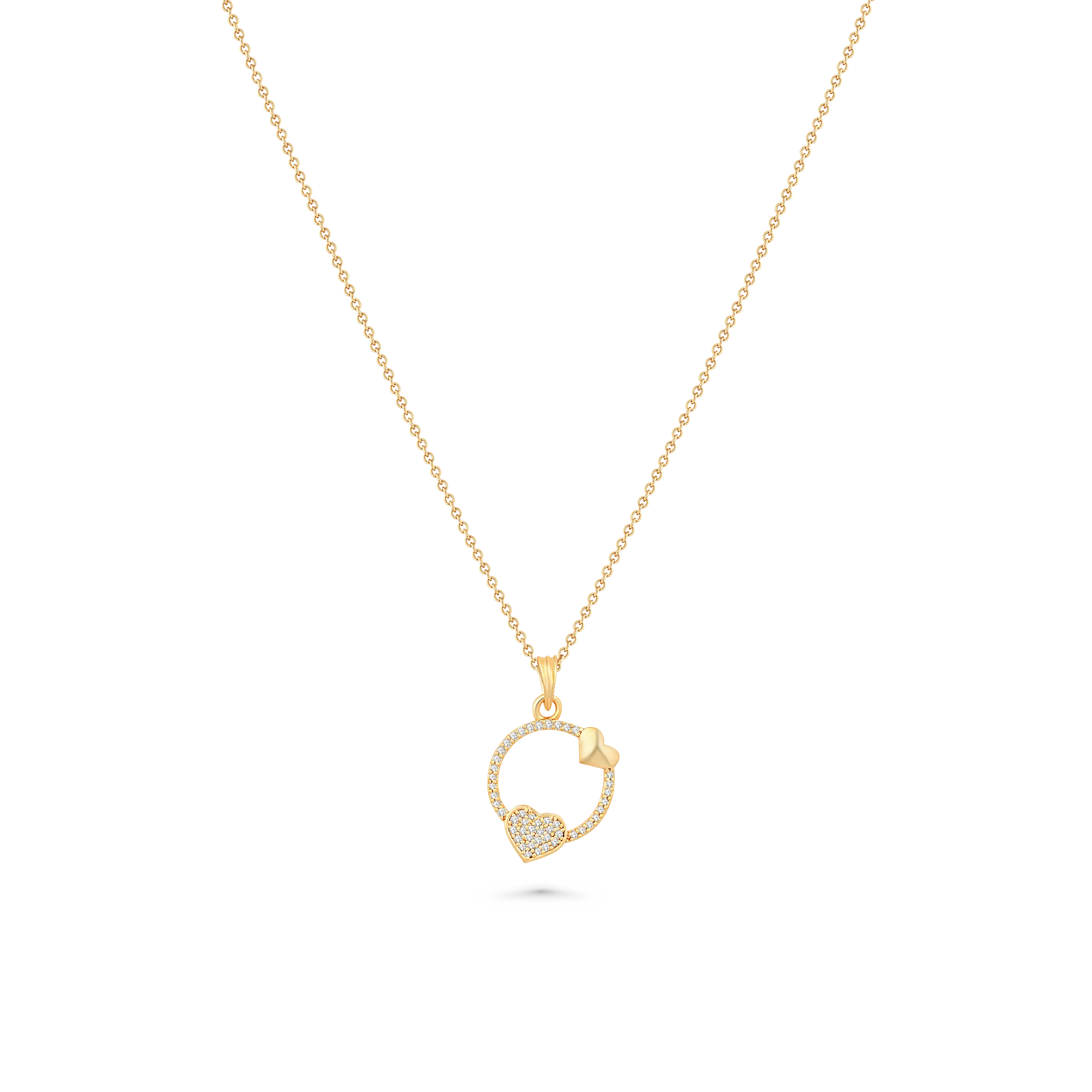 Elegant Rose Gold Heart Pendant Necklace – Dainty & Stylish Jewellery for Women - DZOIR