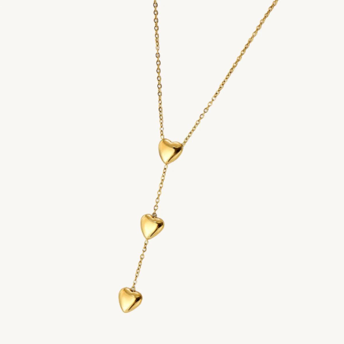 Triple Heart Gold Necklace for Women | Dainty Love-Inspired Layered Pendant DZOIR