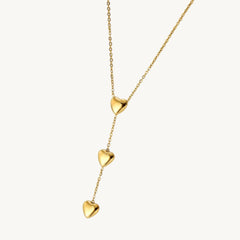 Triple Heart Gold Necklace for Women | Dainty Love-Inspired Layered Pendant DZOIR