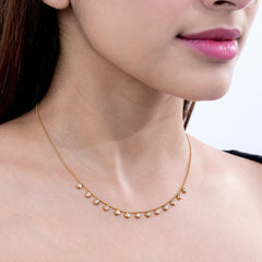 Elegant Gold-Plated Crystal Drop Necklace – Dainty & Sparkling Jewellery for Women DZOIR