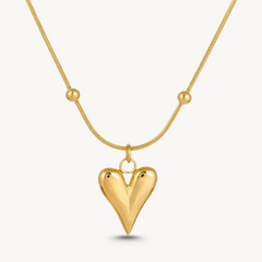 Gold-Plated Heart Pendant Necklace for Women & Girls
