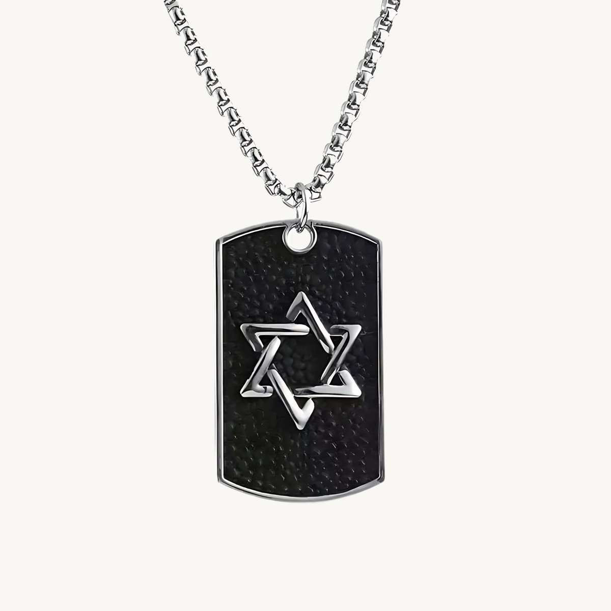 Men's Stainless Steel Star of David Dog Tag Pendant Necklace – Stylish Judaica Jewelry