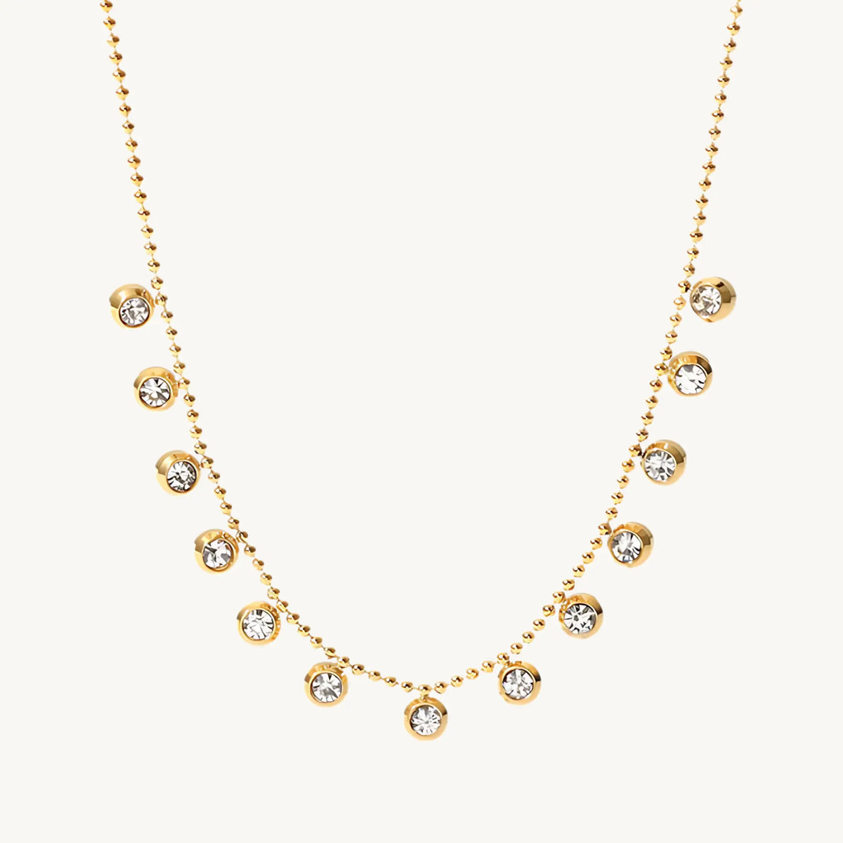 Elegant Gold-Plated Crystal Drop Necklace – Dainty & Sparkling Jewellery for Women DZOIR