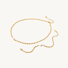 Classic Gold-Plated Bead Bracelet with Pearl Charm – Stylish & Trendy Jewellery DZOIR