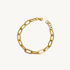 Trendy Gold-Plated Paperclip Chain Bracelet – Minimalist Link Jewelry for Women & Men
