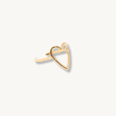 Minimalist Open Heart Ring for Women – Adjustable Gold-Plated Dainty Jewelry for Everyday Wear & Gifting DZOIR