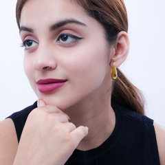 DZOIR Elegant Gold Stud Earrings for Women | Korean Inspired Minimalist Design, Timeless & Chic Jewelry for Everyday Wear