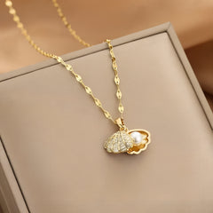 Gold Shell Pendant Necklace with Pearl | Elegant Ocean-Inspired Jewelry for Women